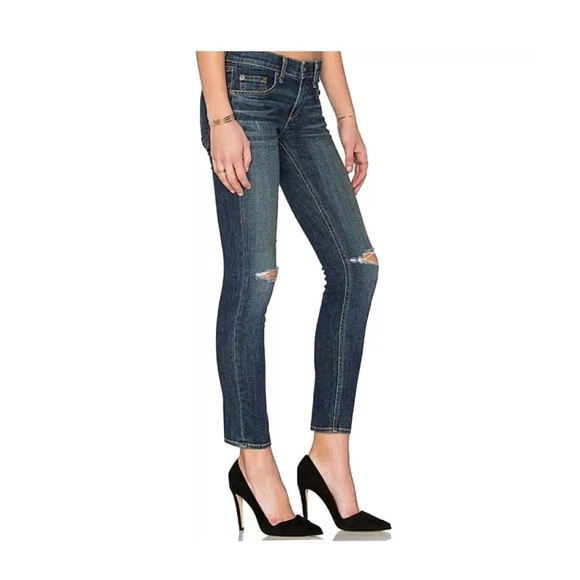 Rag & Bone Women’s 26 Tomboy Distressed Burnley Wash Mid-Rise Skinny Jeans- EUC! - Picture 1 of 15
